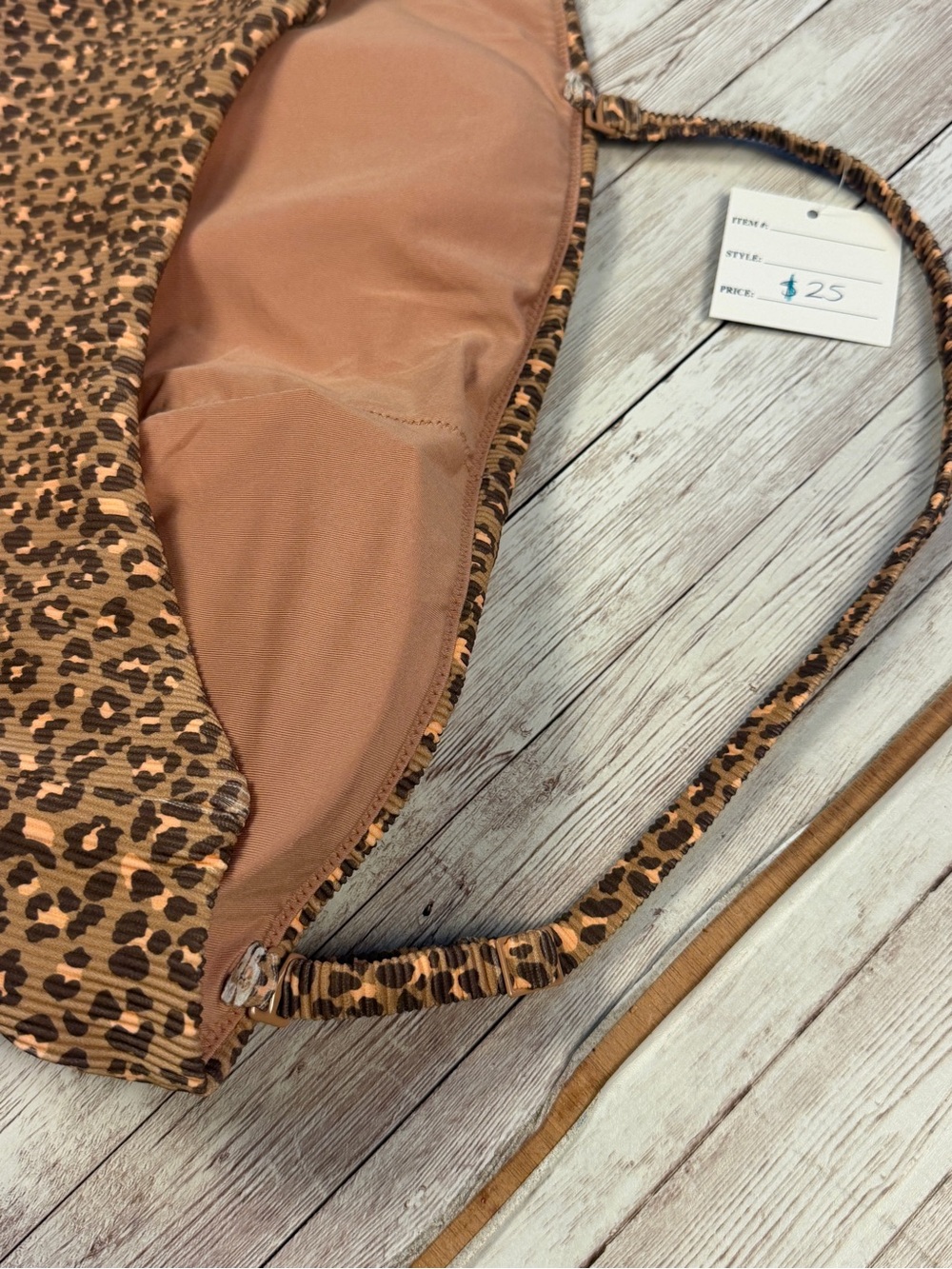 aerie Leopard Tie-Front One-Piece Swimsuit - Brown - Picture 9 of 9
